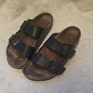 Birkenstock Black Double-Strap Buckle Sandals